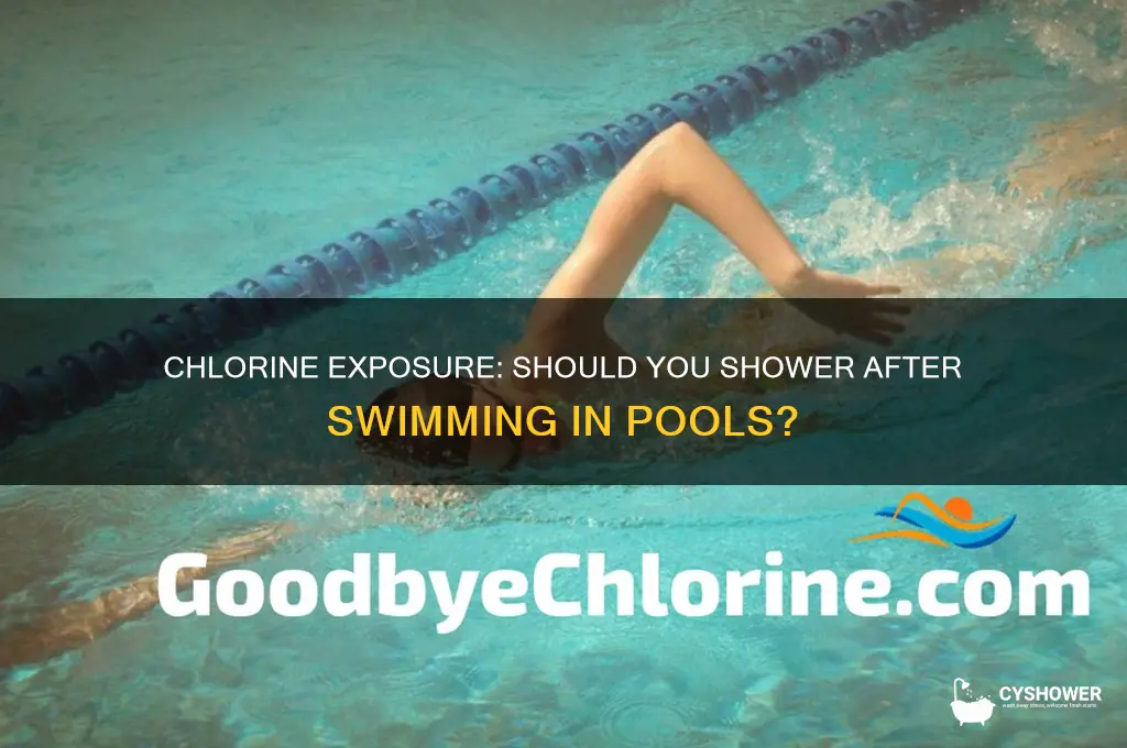 should you take a shower after swimming in chlorine