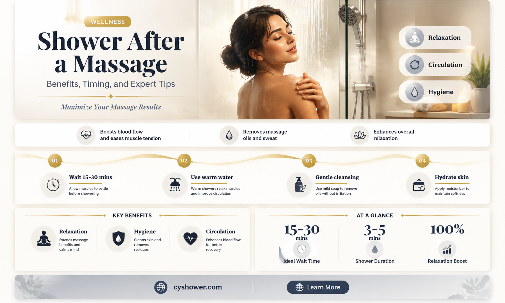 can i shower after getting a massage