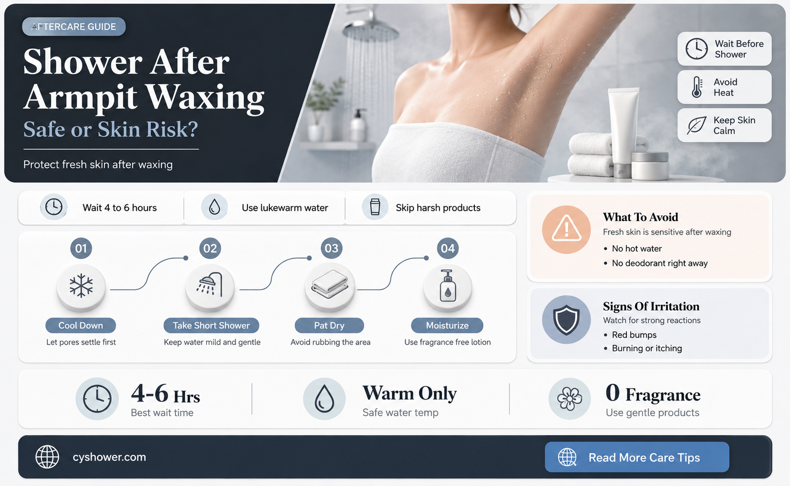 can i shower after i wax my armpits