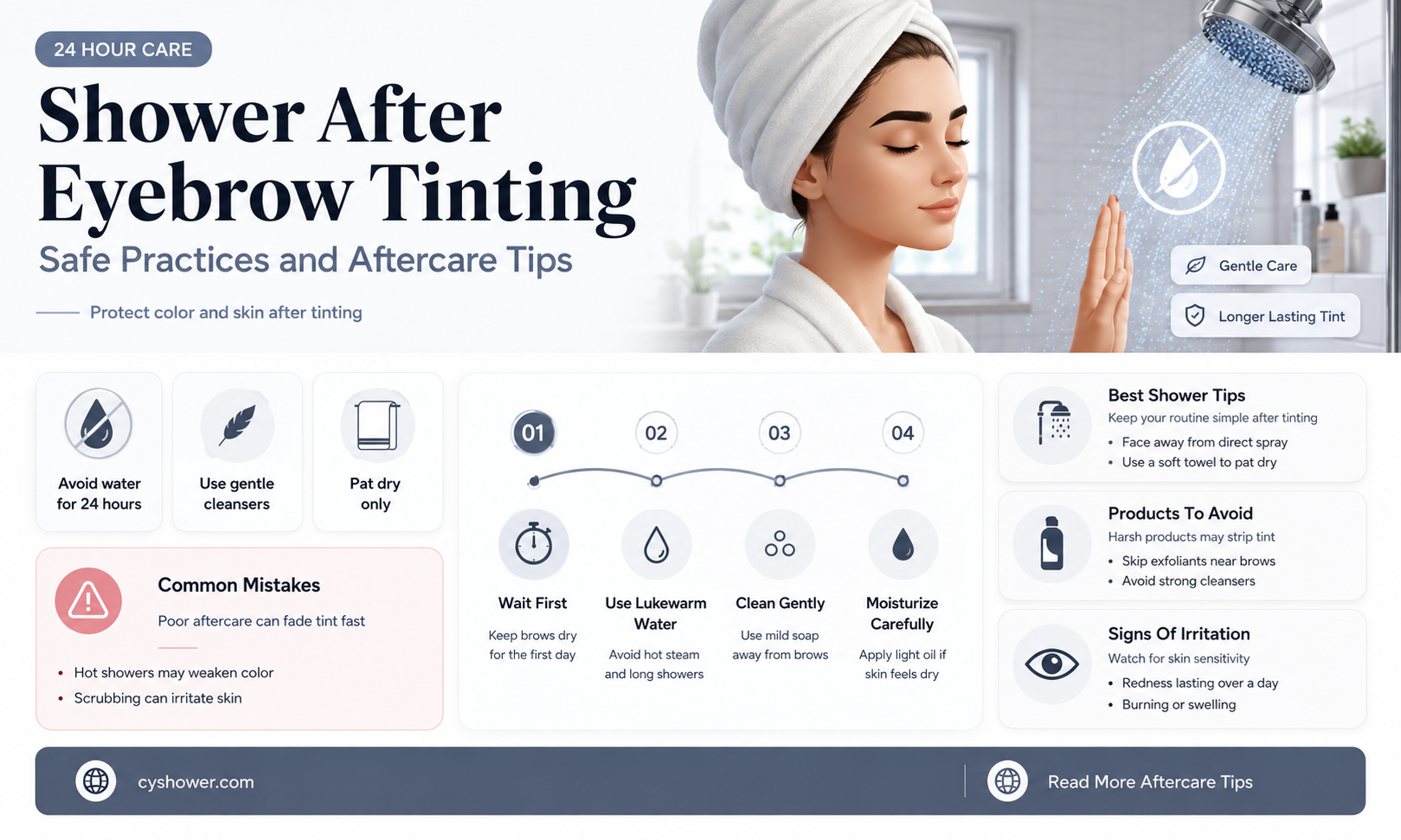 can i shower after tinting my eyebrows