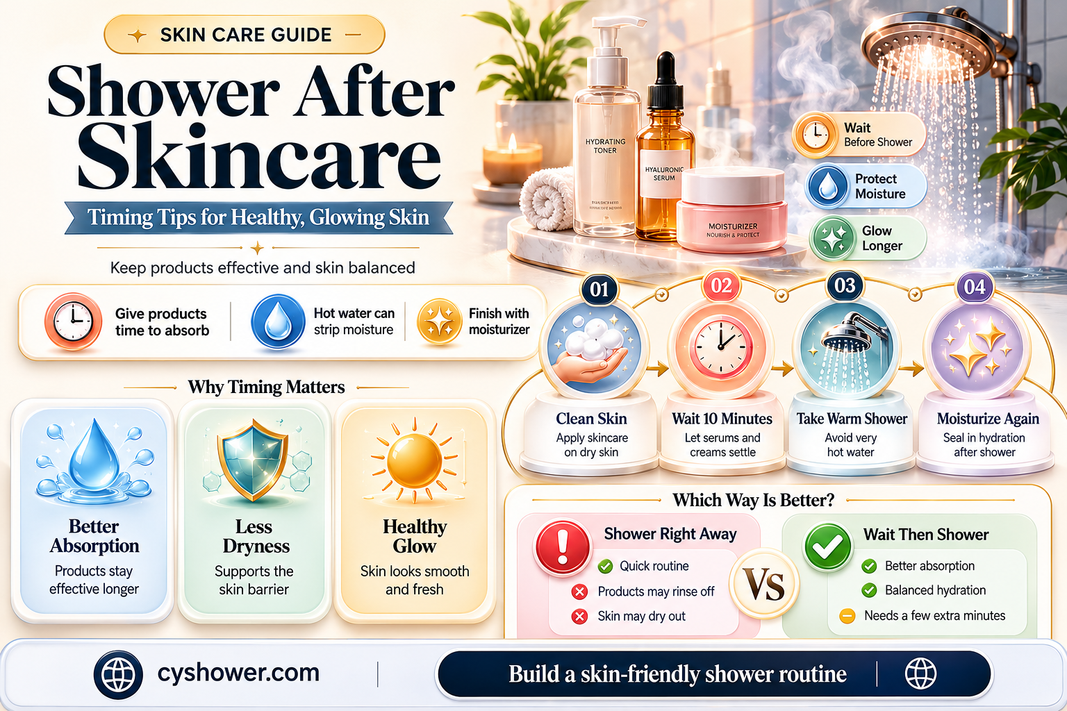 can i shower after my skincare routine