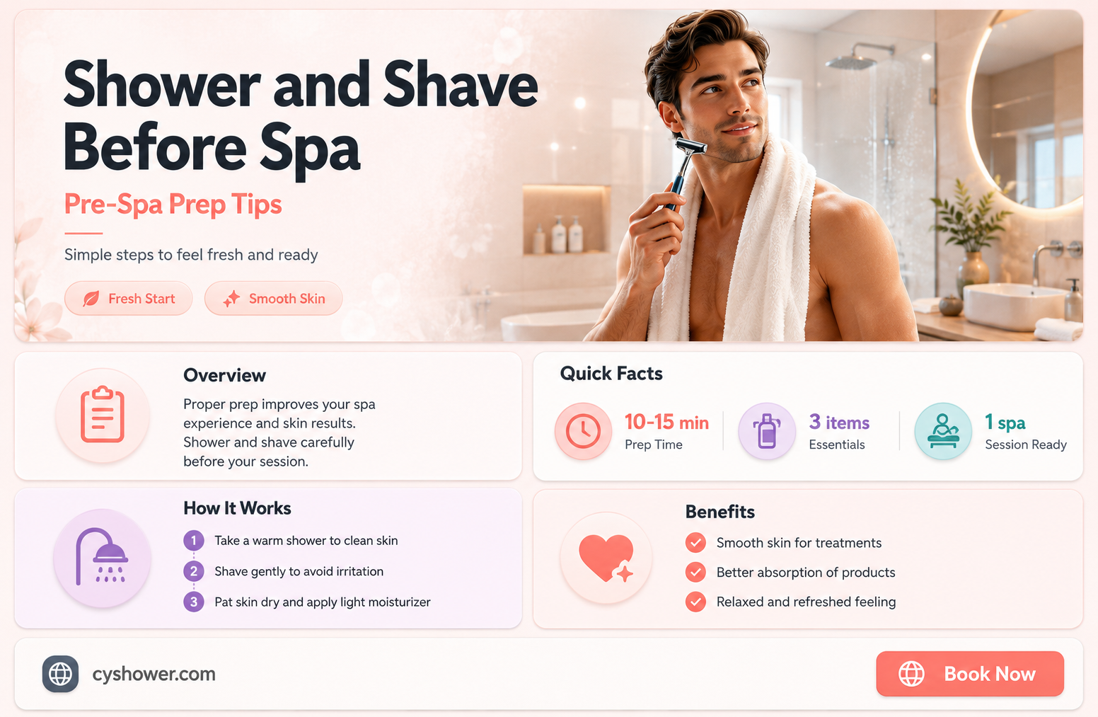 can i shower and shave before spa treatment