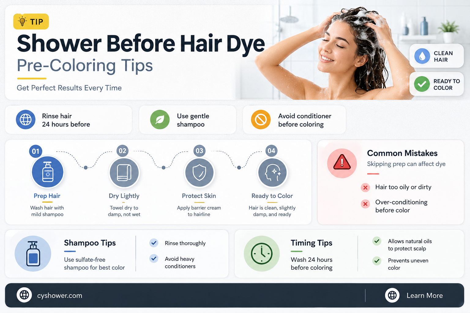 can i shower before i dye my hair