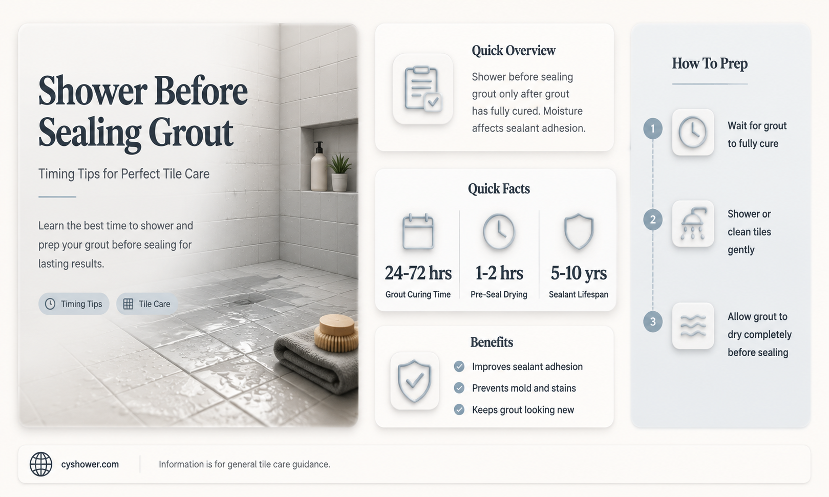 can i shower before i seal grout