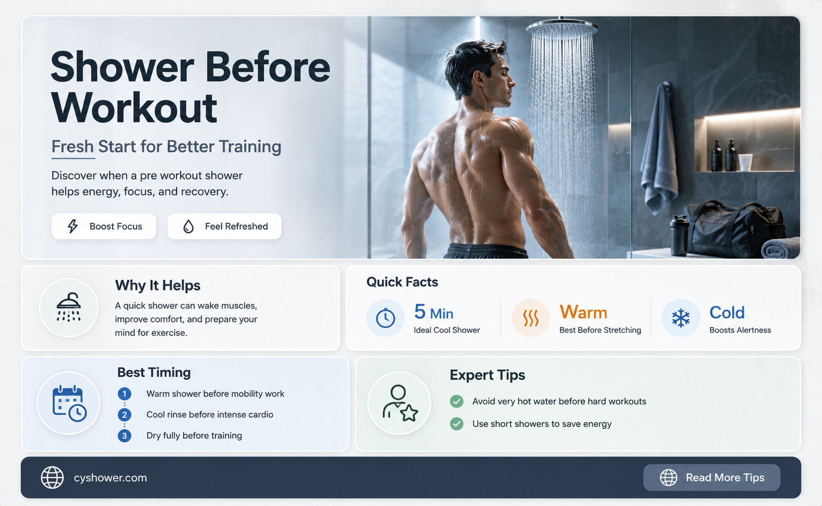 can i shower before a workout