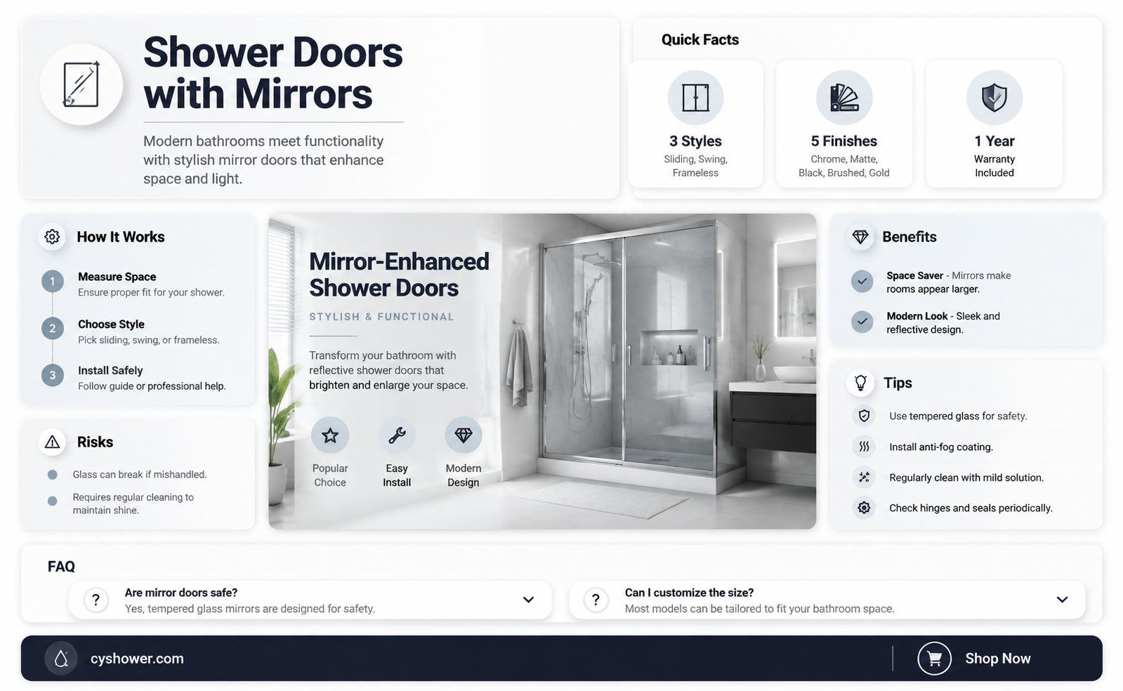 are there shower doors with mirrors on them
