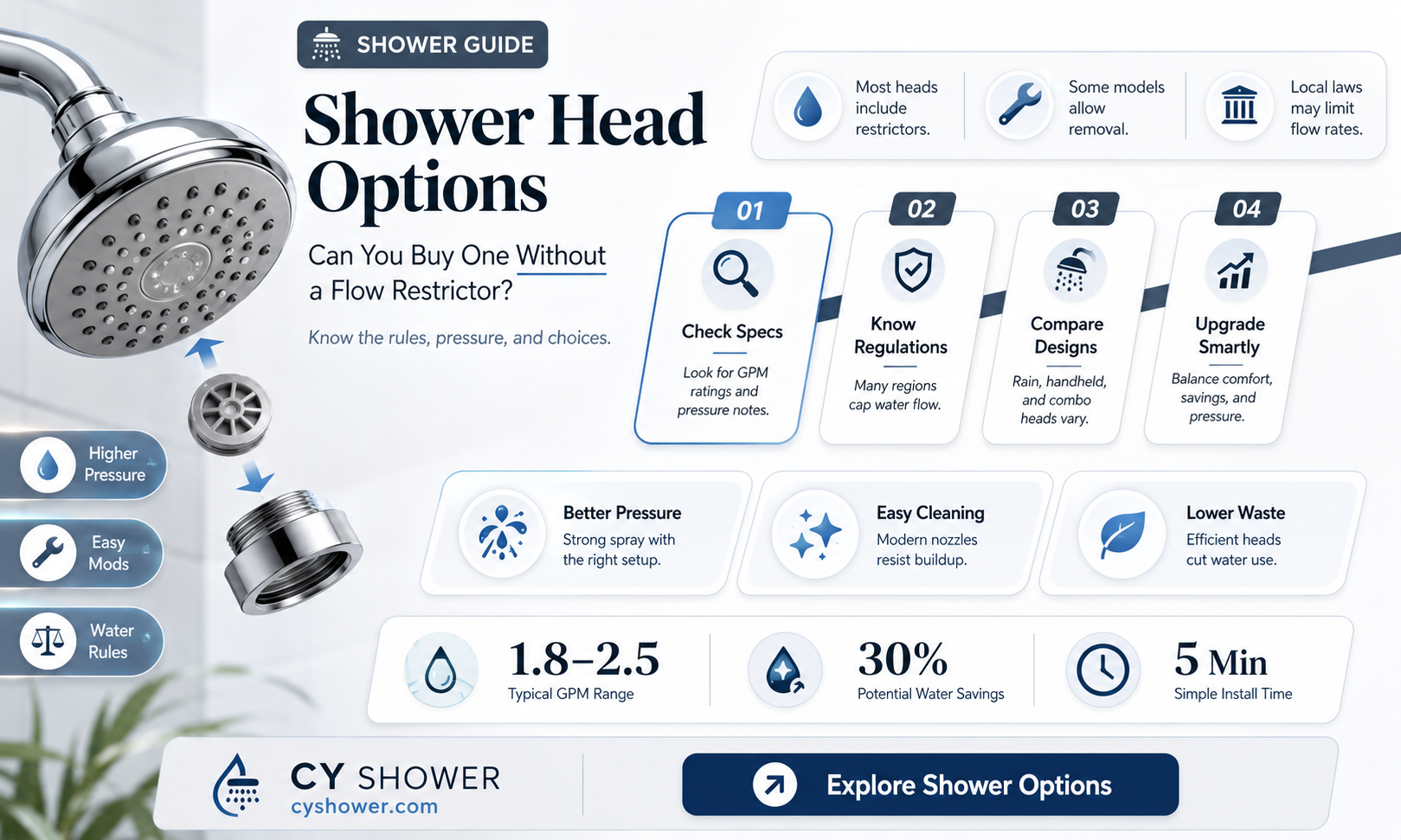 can i buy a shower head without a flow restrictor