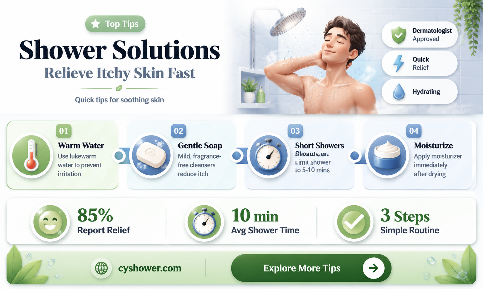can a shower get rid of itchy skin