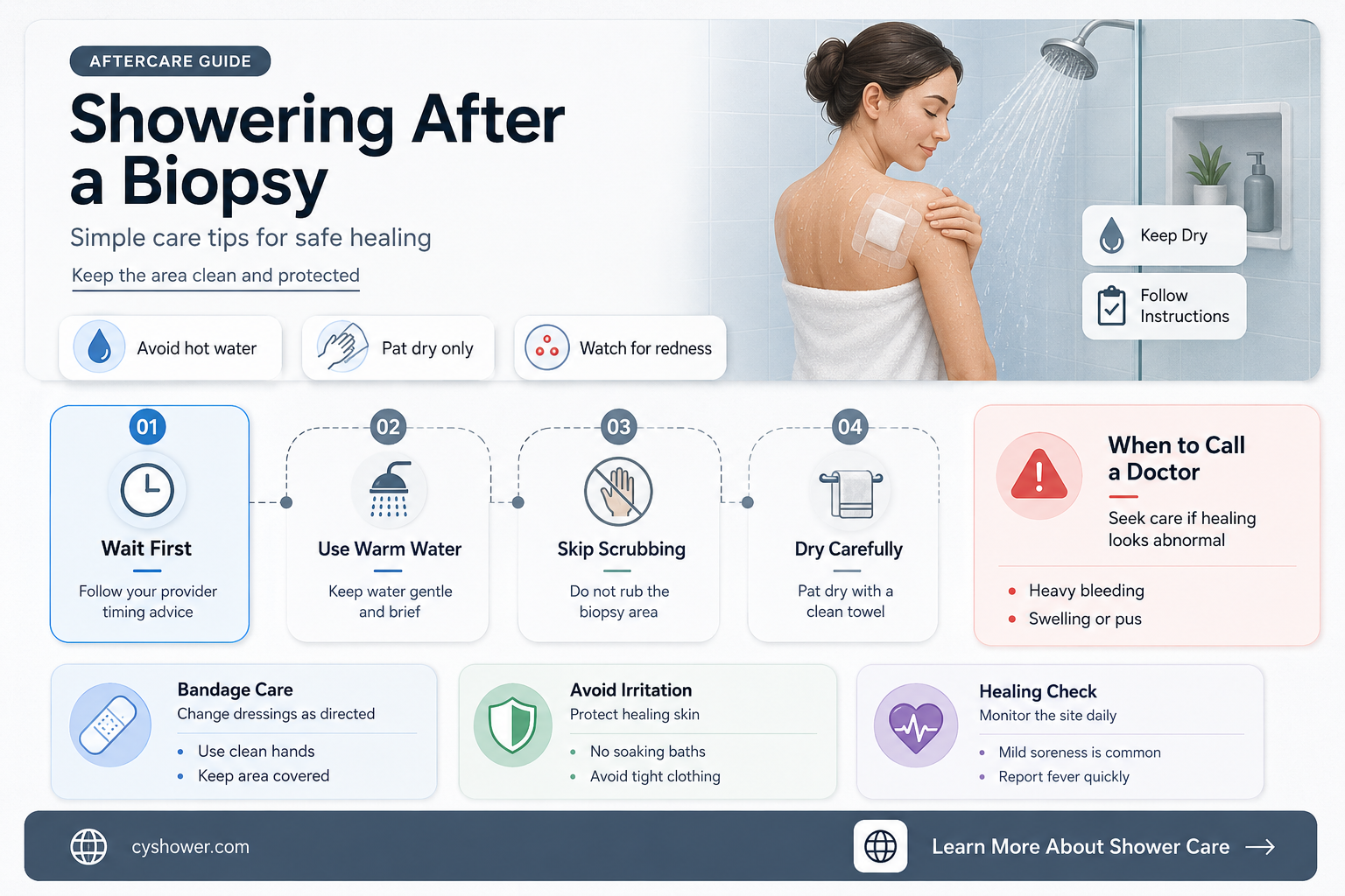 can i shower after having a biopsy done