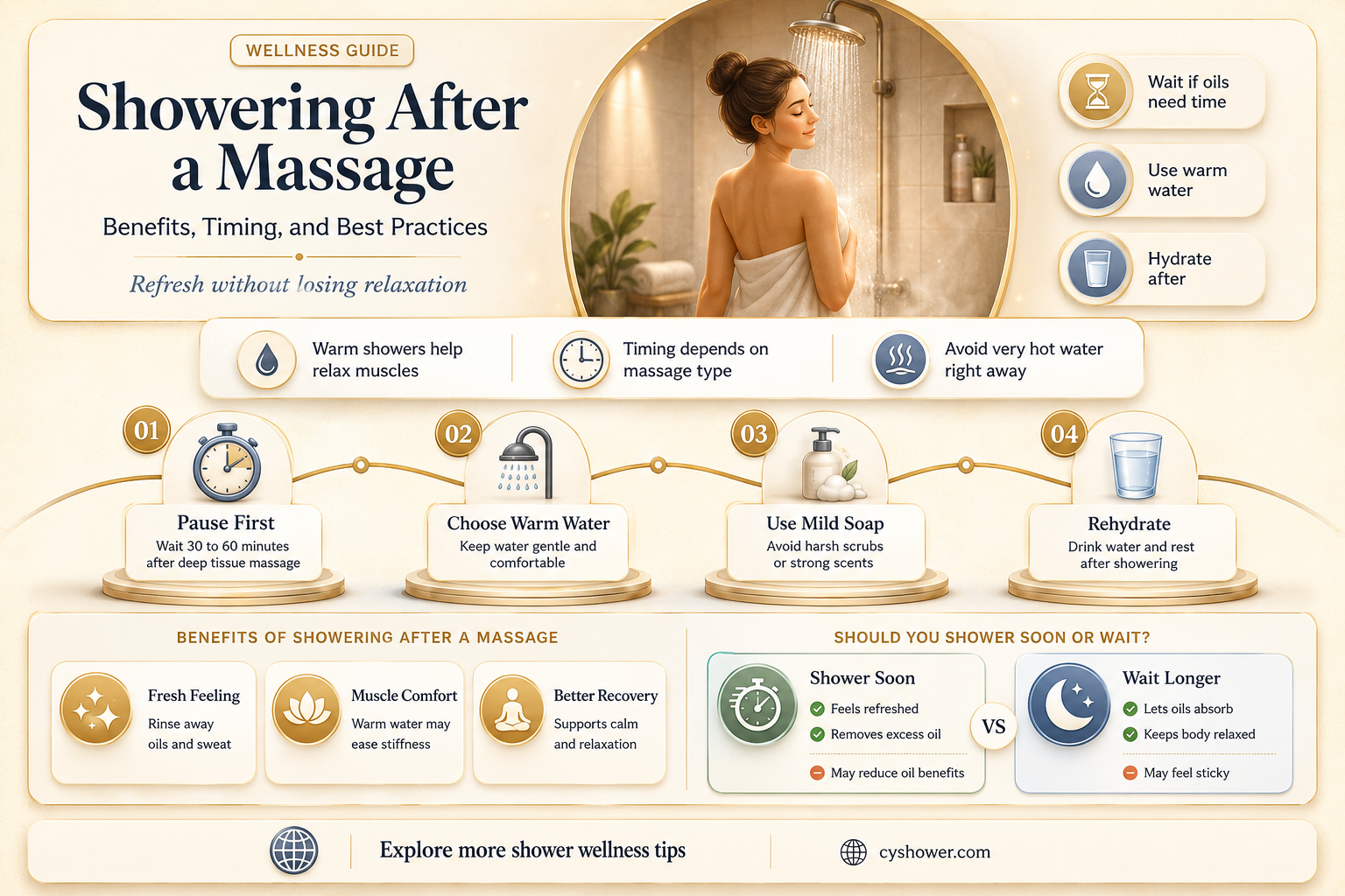 can i shower after massage