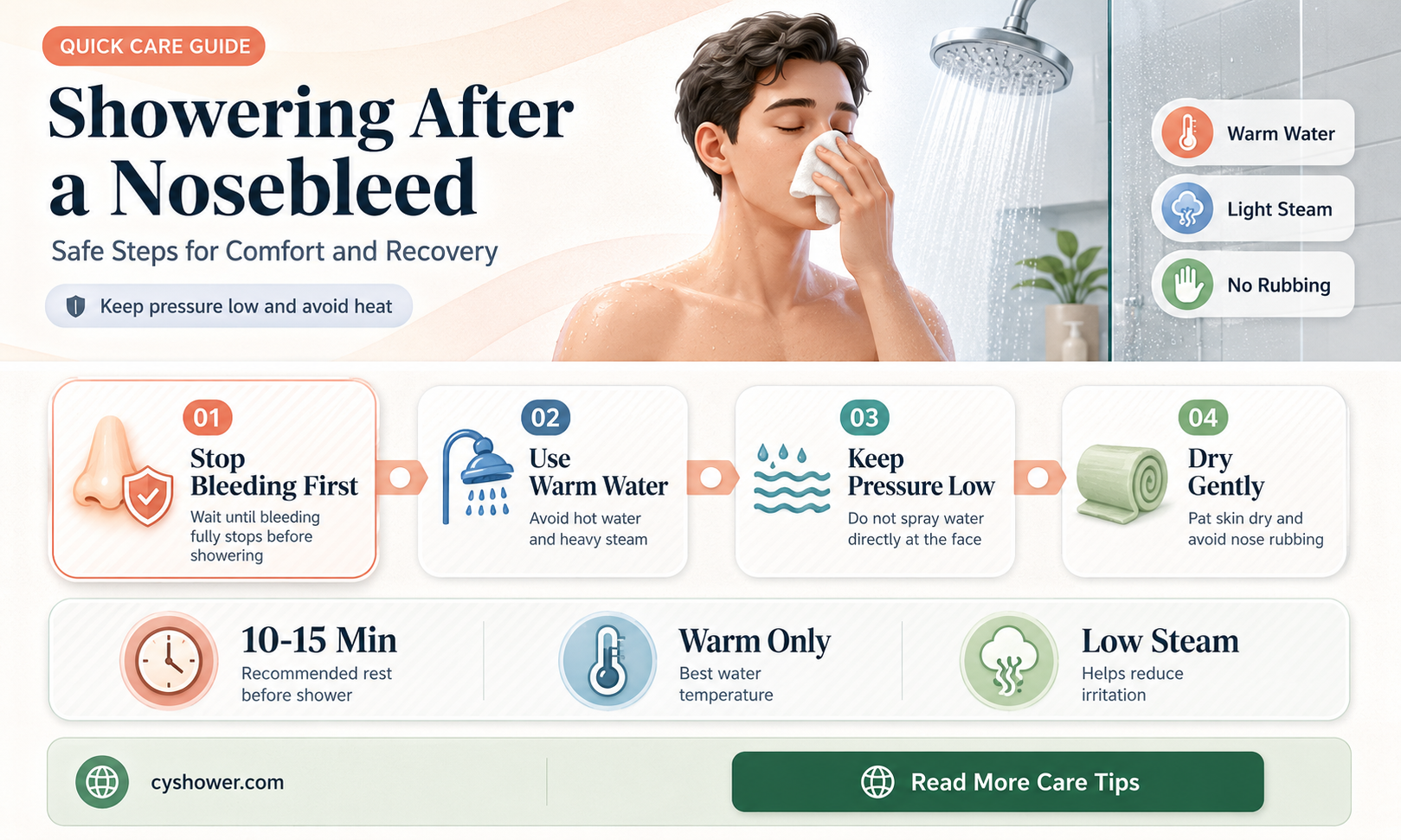 can i shower after nosebleed