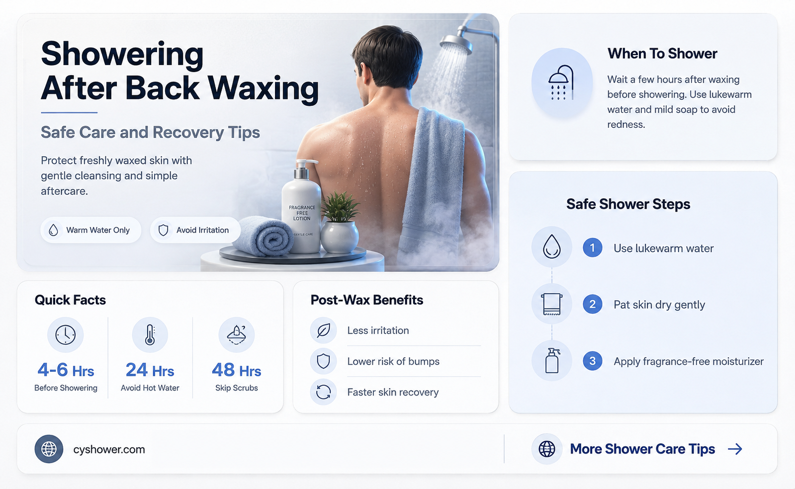 can i shower after waxing my back