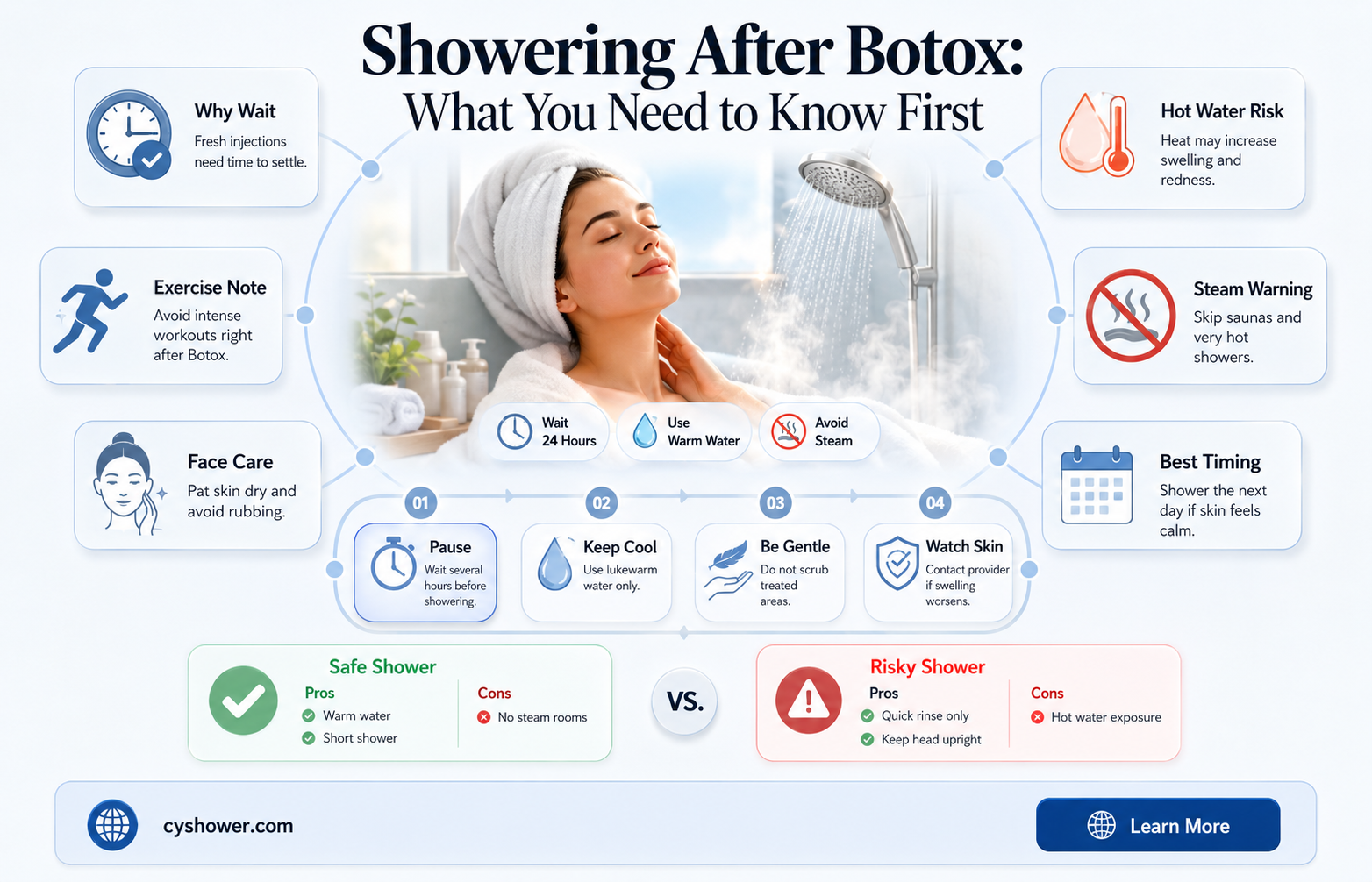 can i shower after having botox