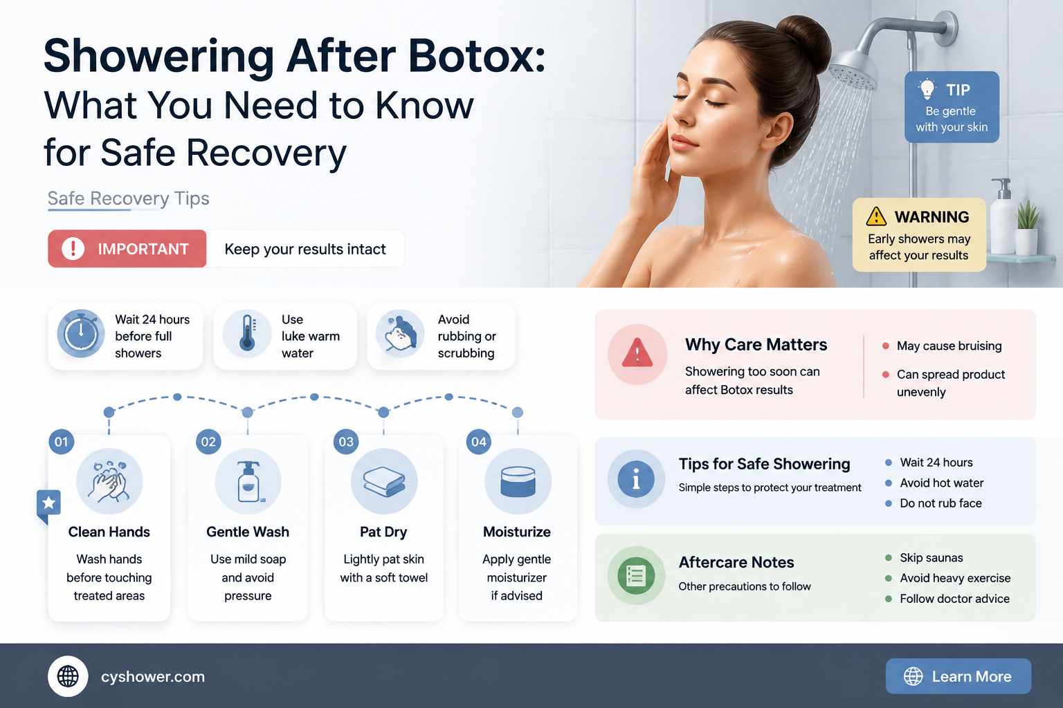 can i shower after getting botox