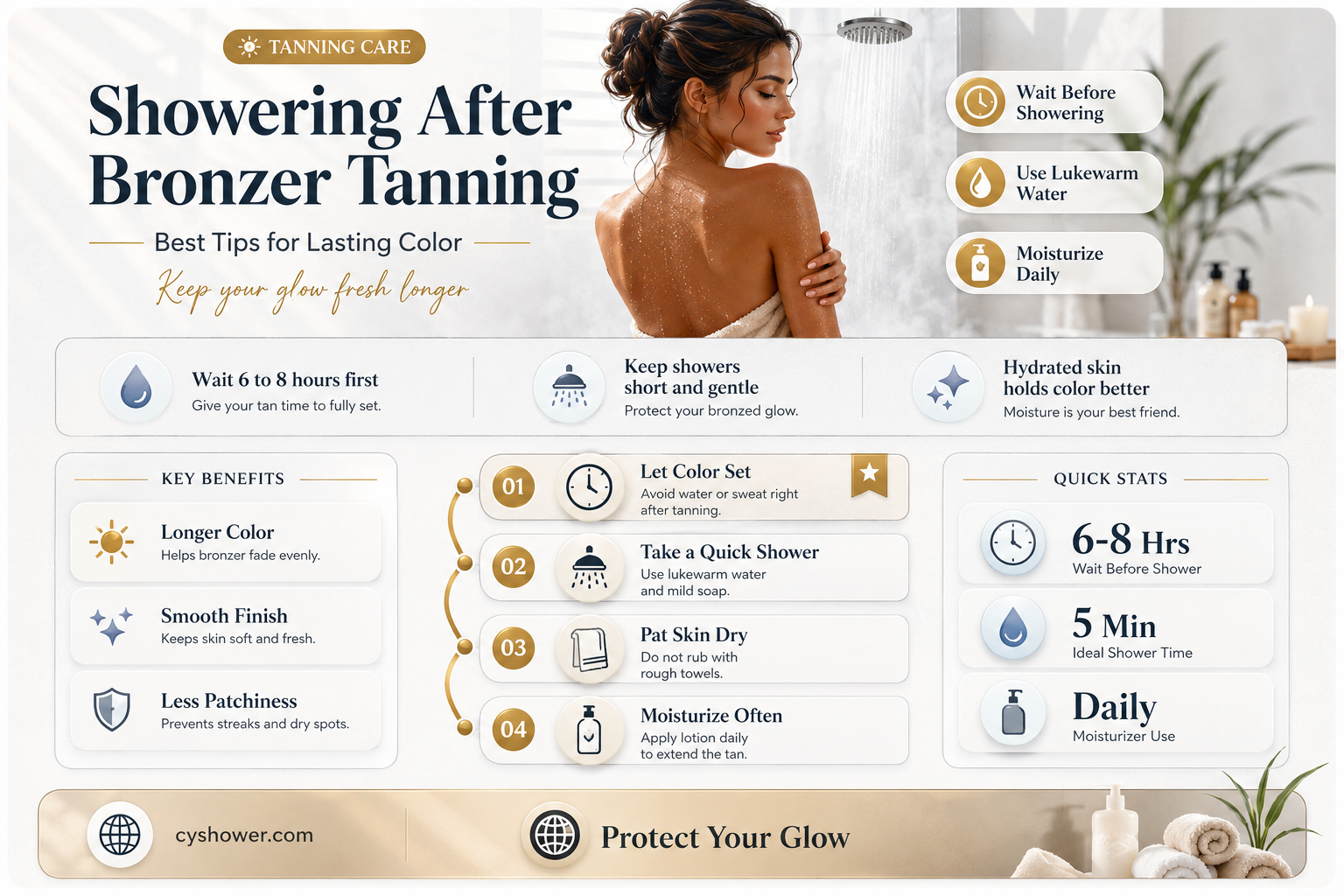 can i shower after tanning with a bronzer