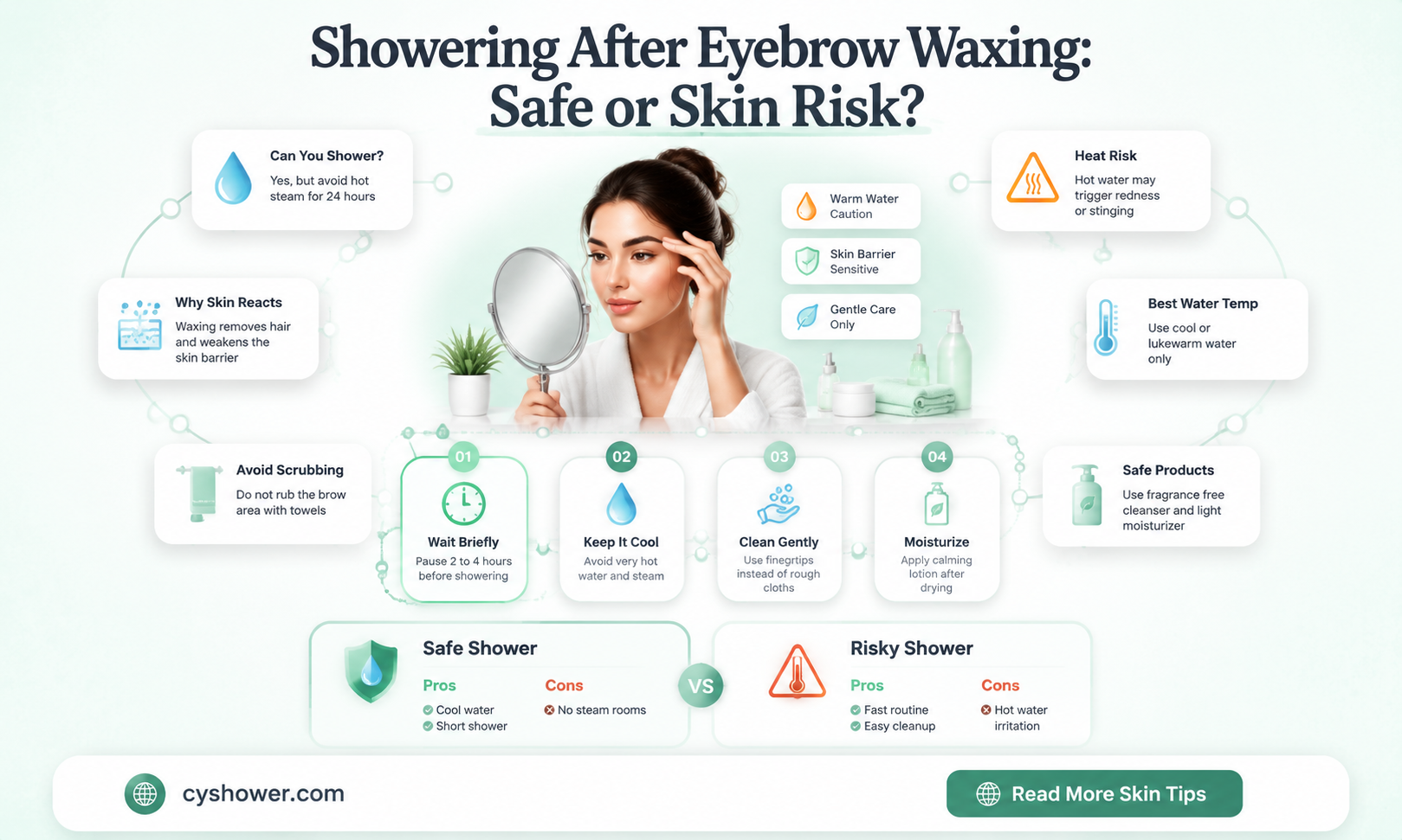 can i shower after waxing my eyebrows