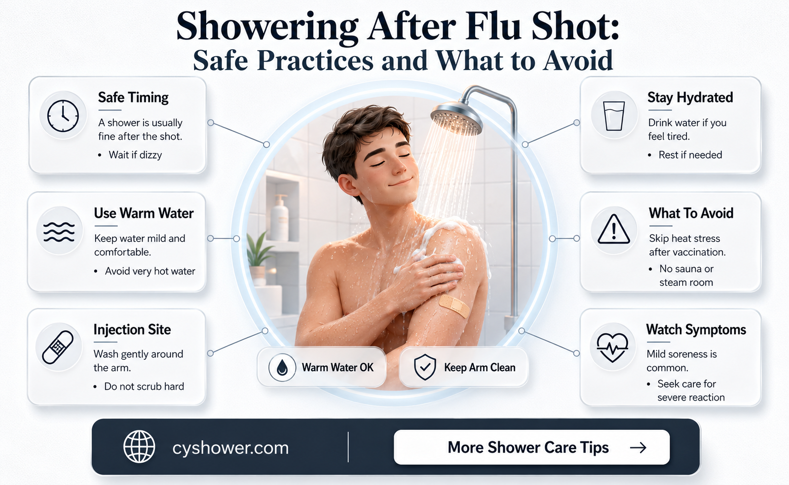 can i shower after the flu shot