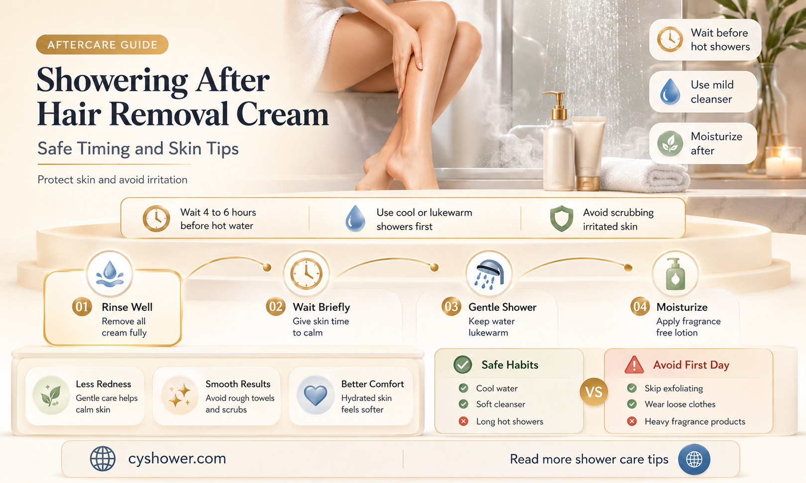 can i shower after hair removal cream