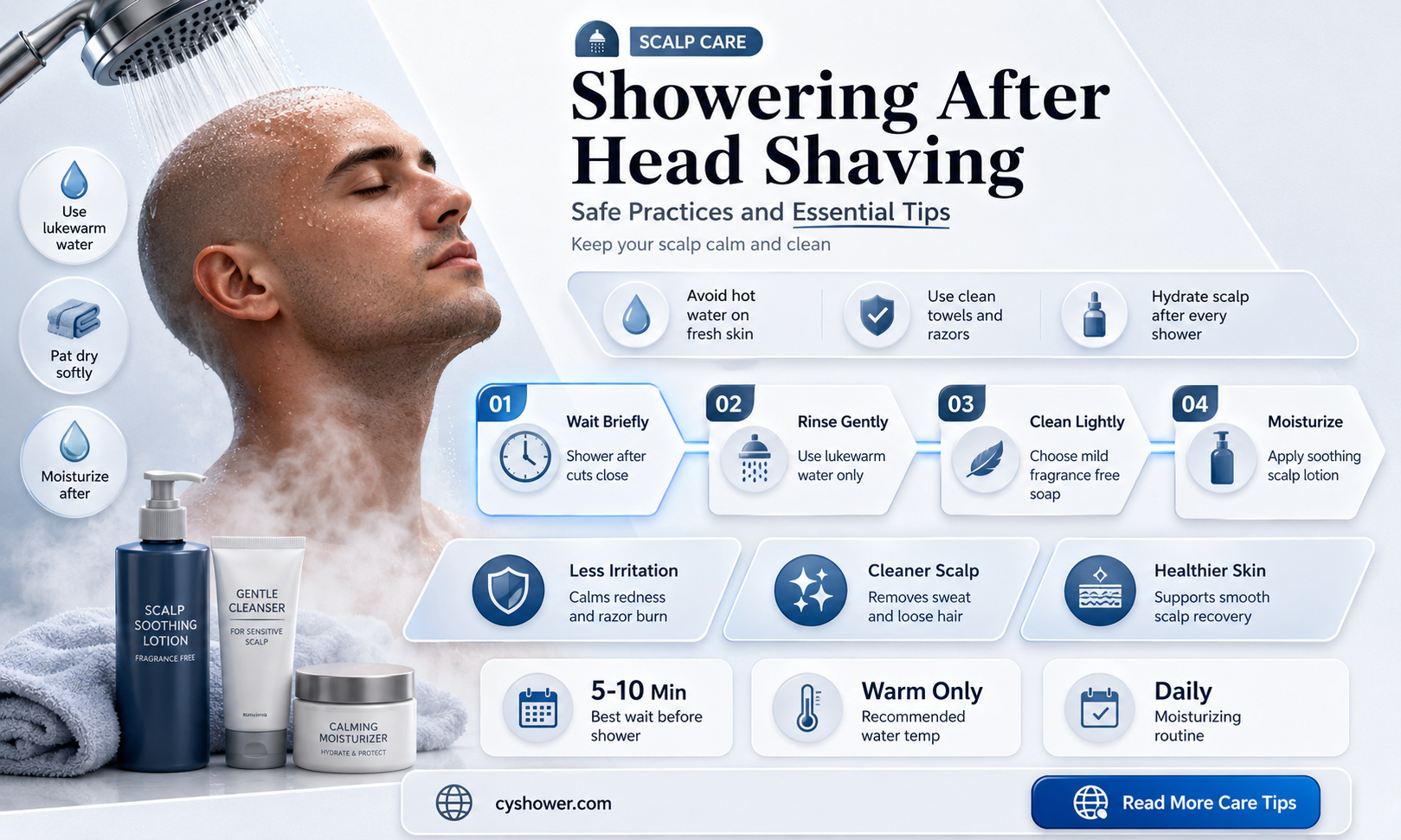 can i shower after shaving my head