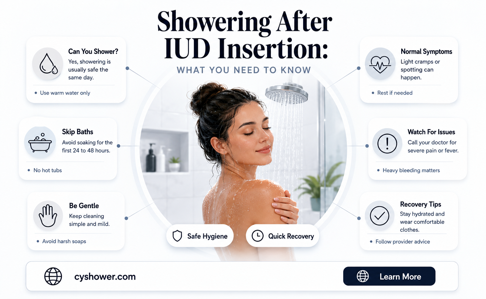 can i shower after iud