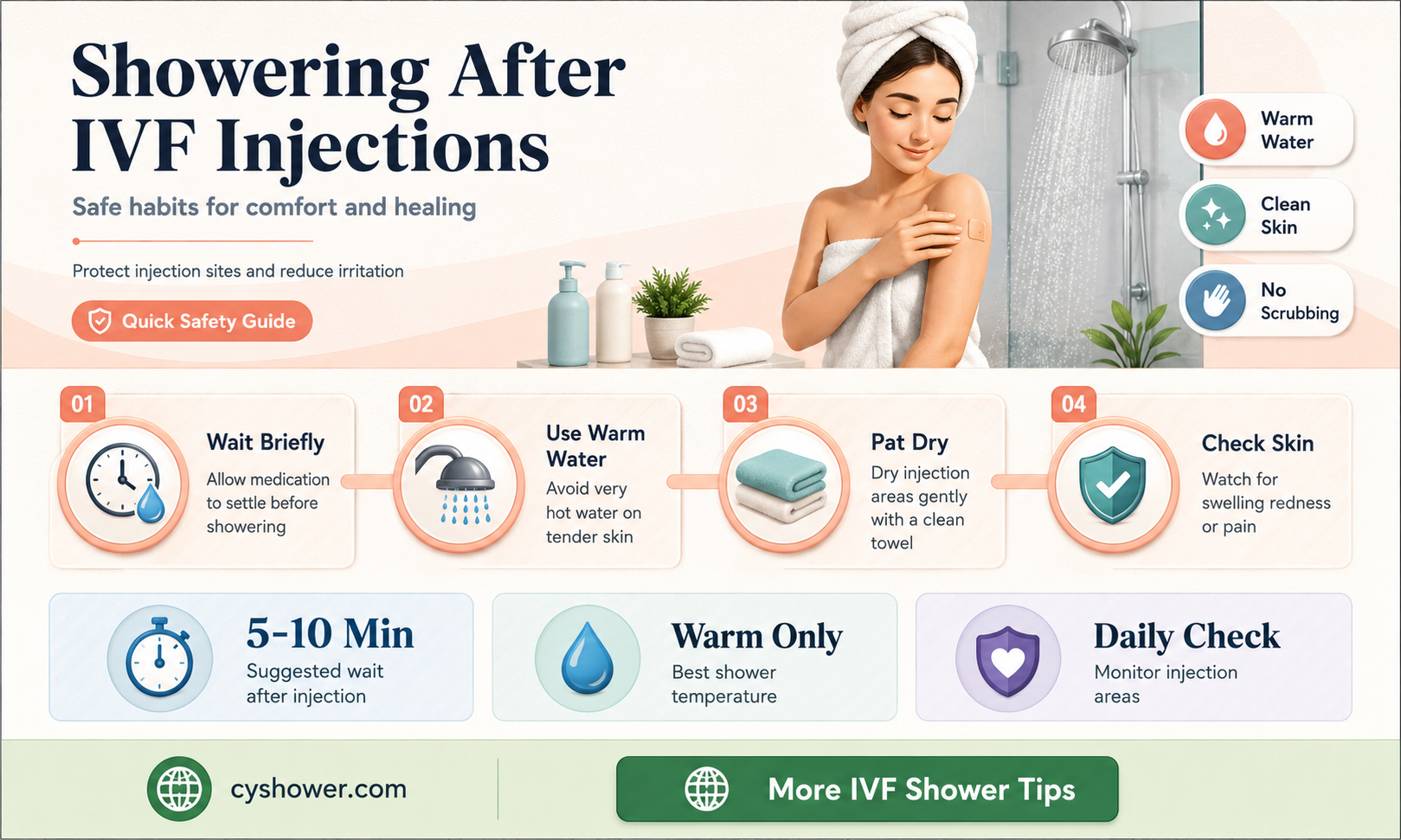 can i shower after ivf injection