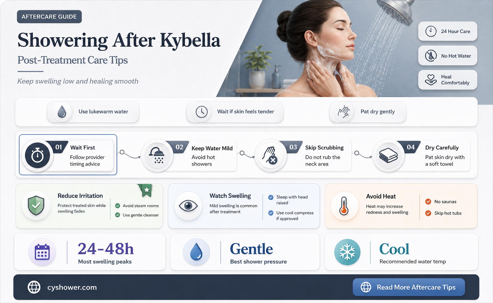 can i shower after kybella