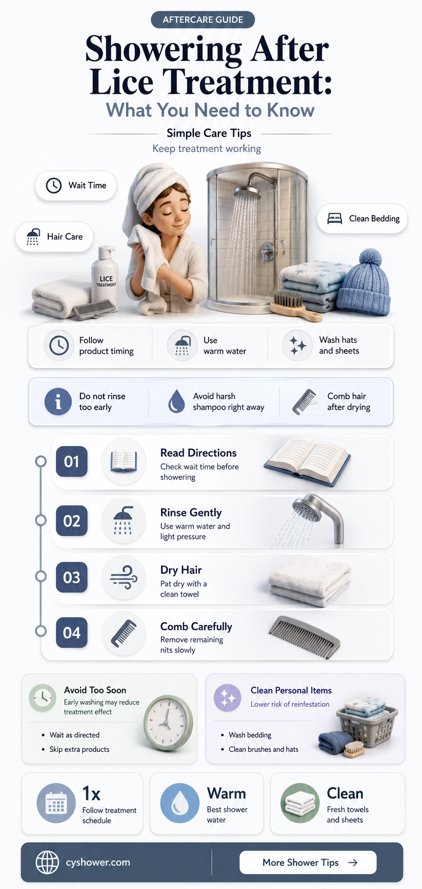 can i shower after lice treatment