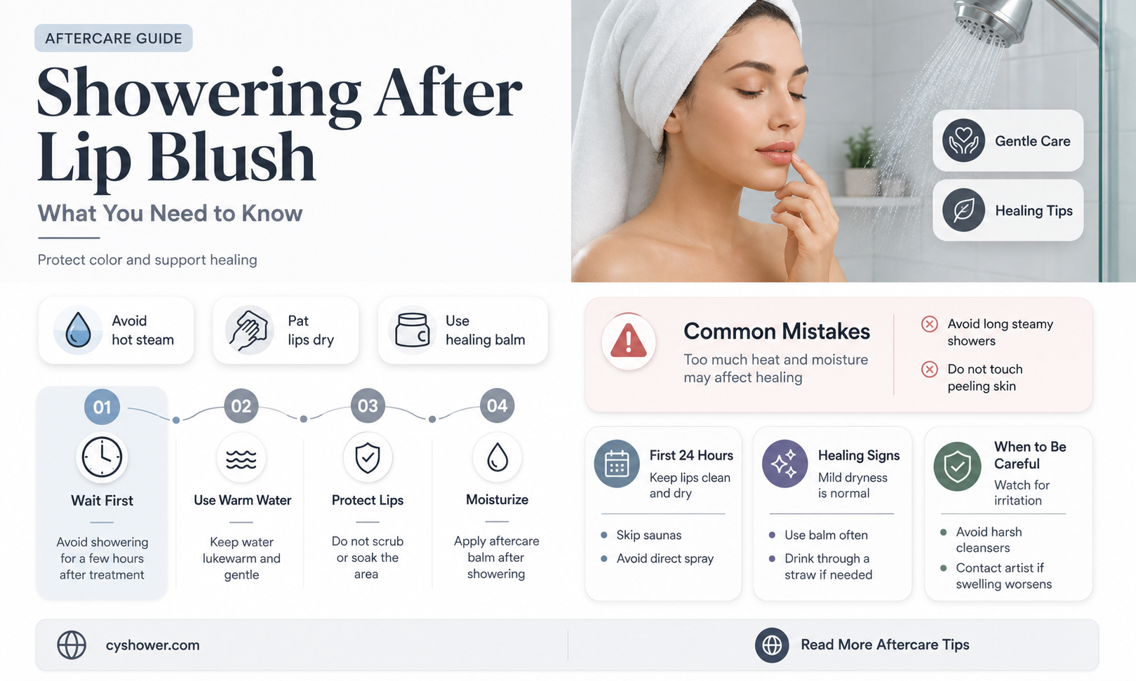 can i shower after lip blush