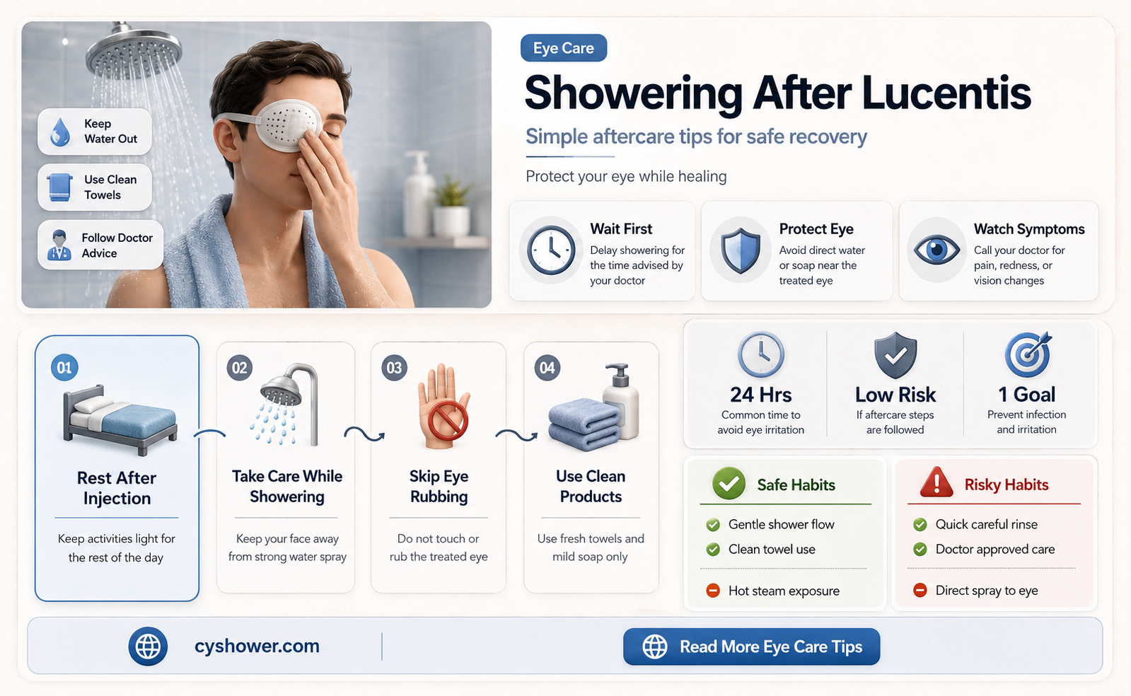 can i shower after lucentis
