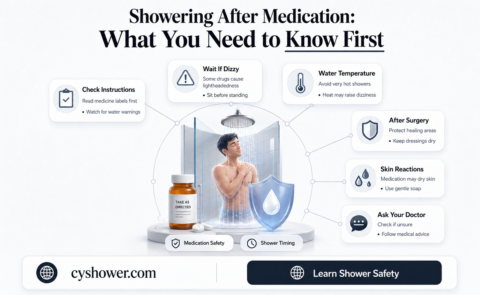 can i shower after taking medicine