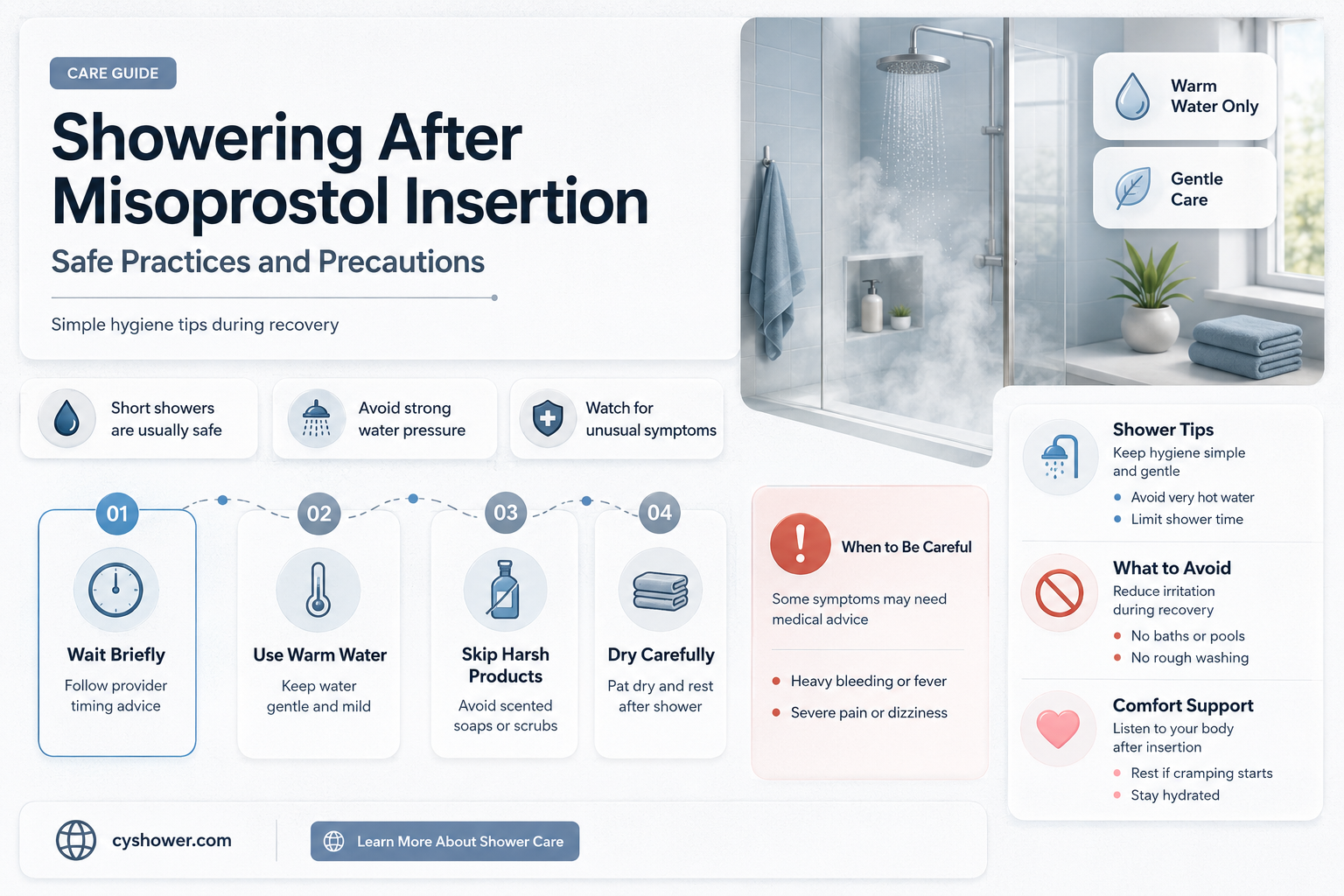 can i shower after inserting misoprostol