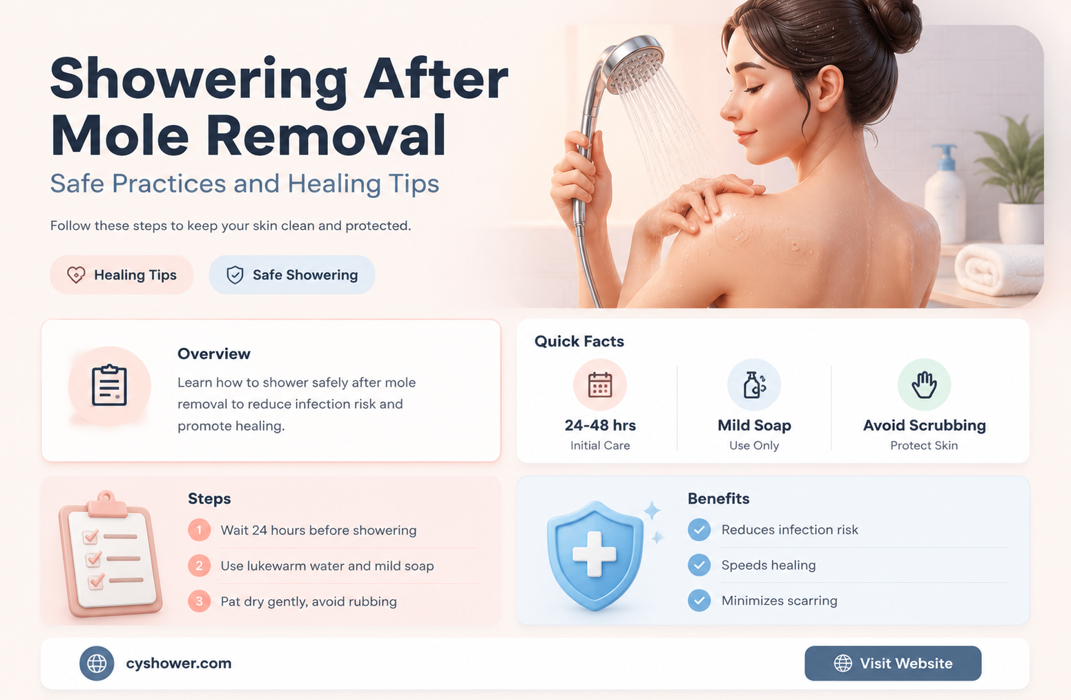 can i shower after getting a mole removed