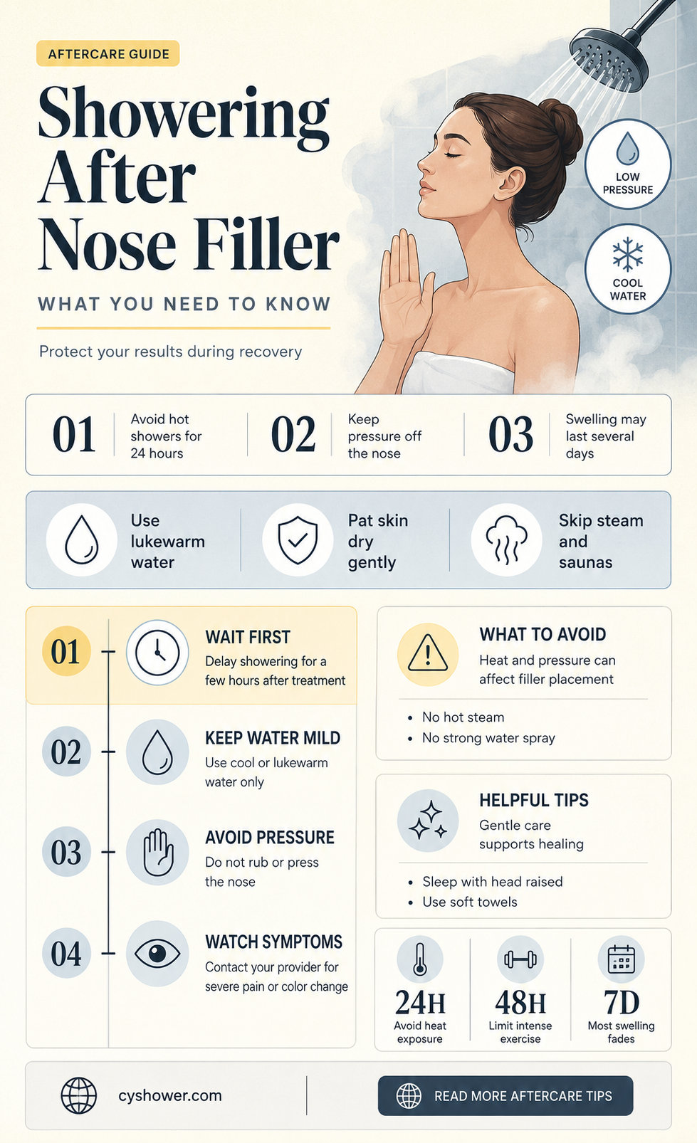 can i shower after nose filler