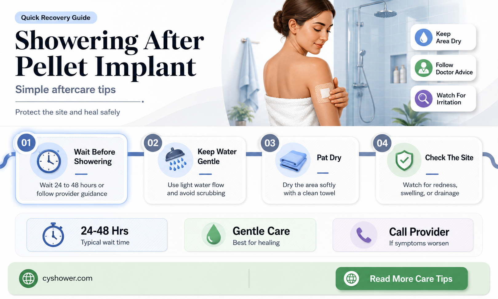 can i shower after implanting the pellet