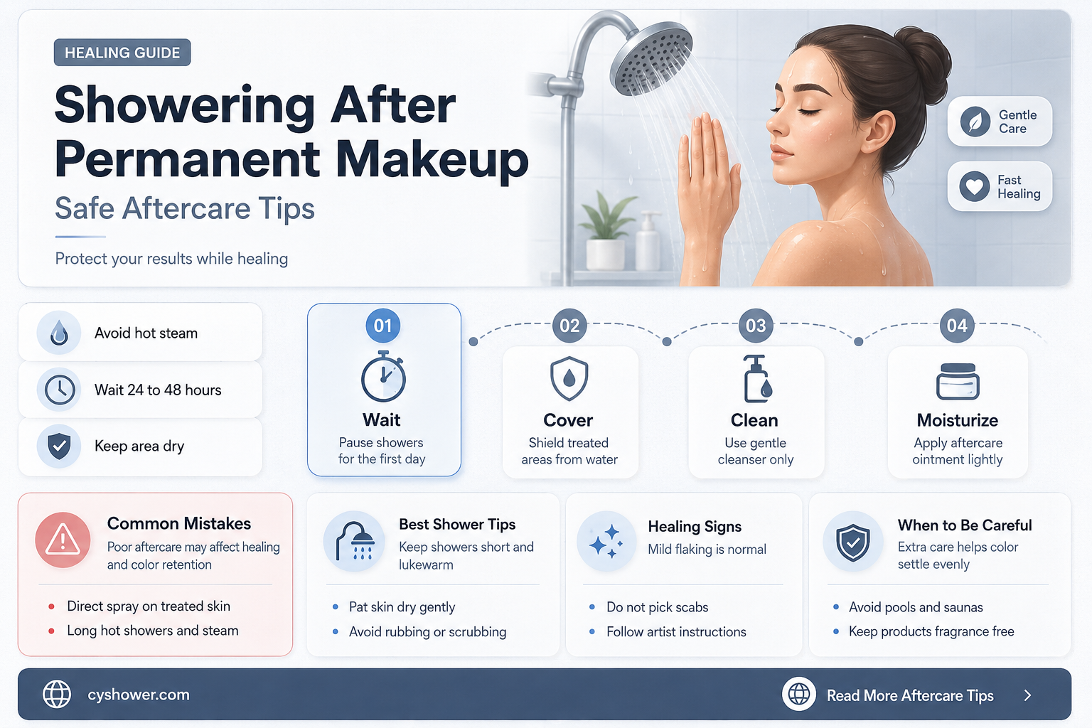 can i shower after permanent makeup