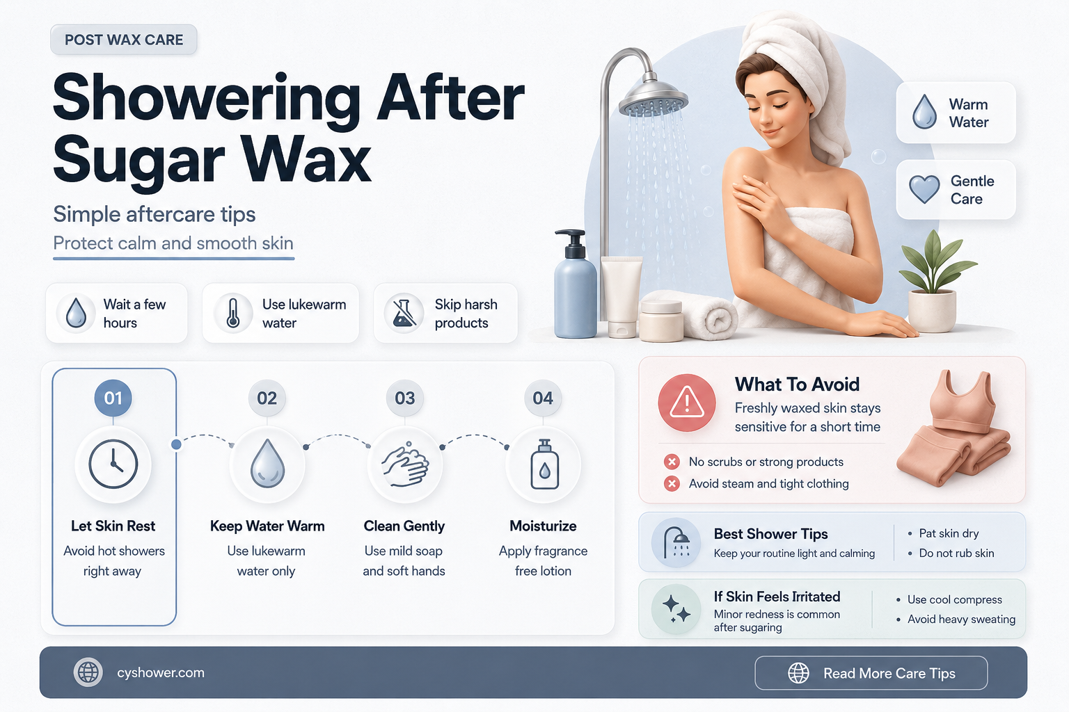 can i shower after sugar wax