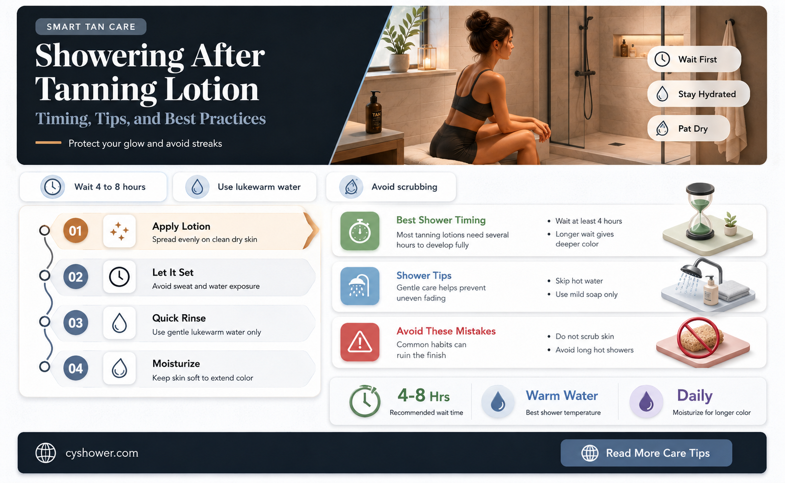 can i shower after tanning lotion