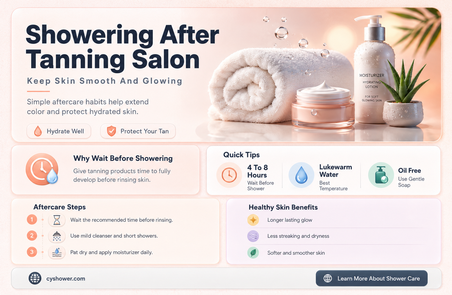 can i shower after tanning salon