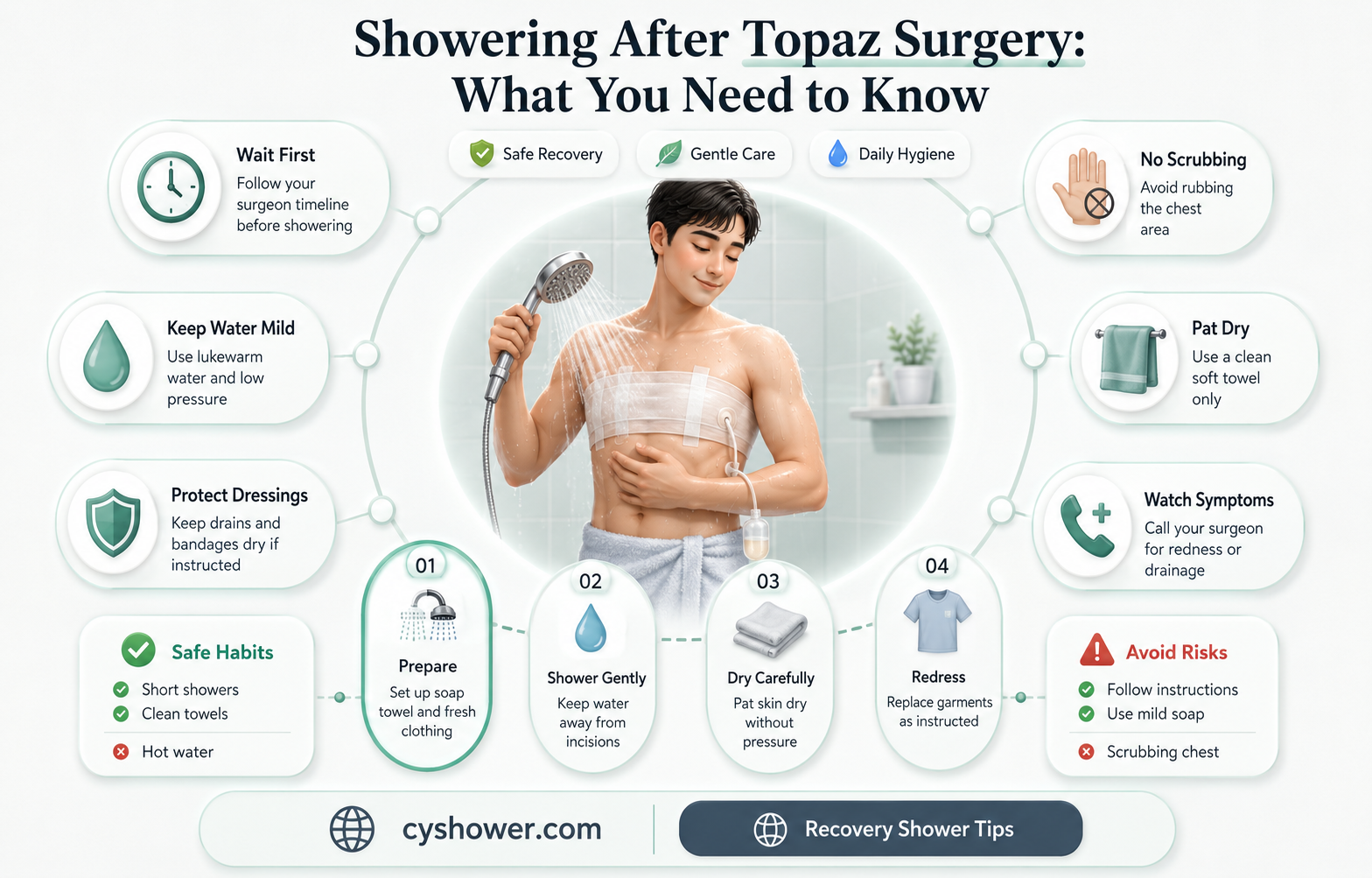 can i shower after topaz surgery