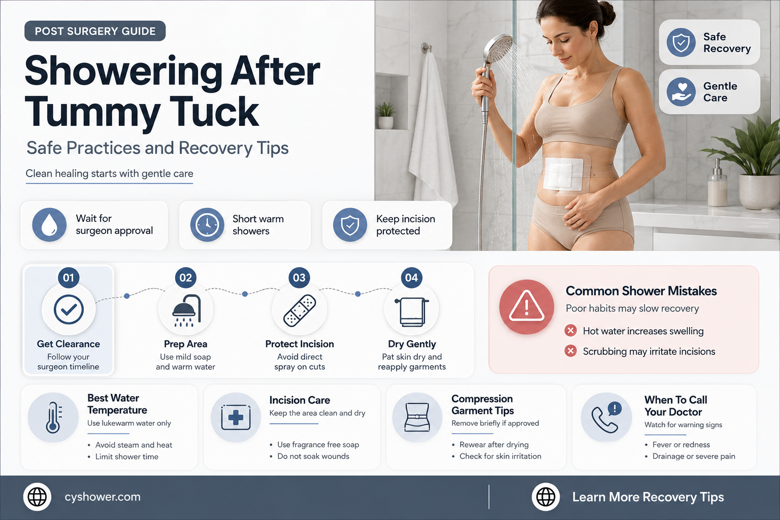 can i shower after tummy tuck