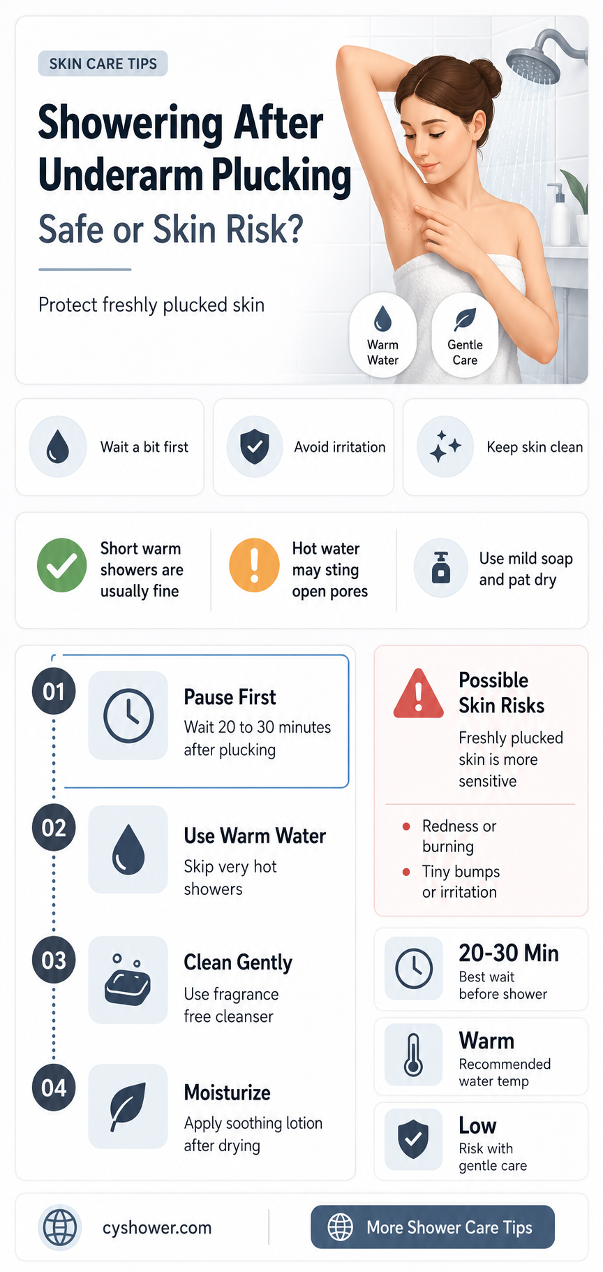 can i shower after plucking underarm