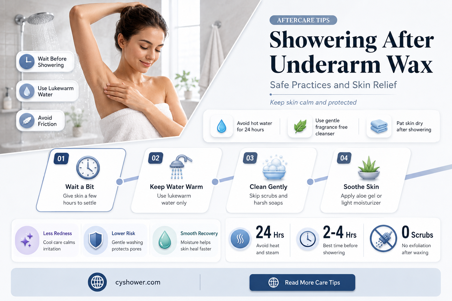 can i shower after underarm wax