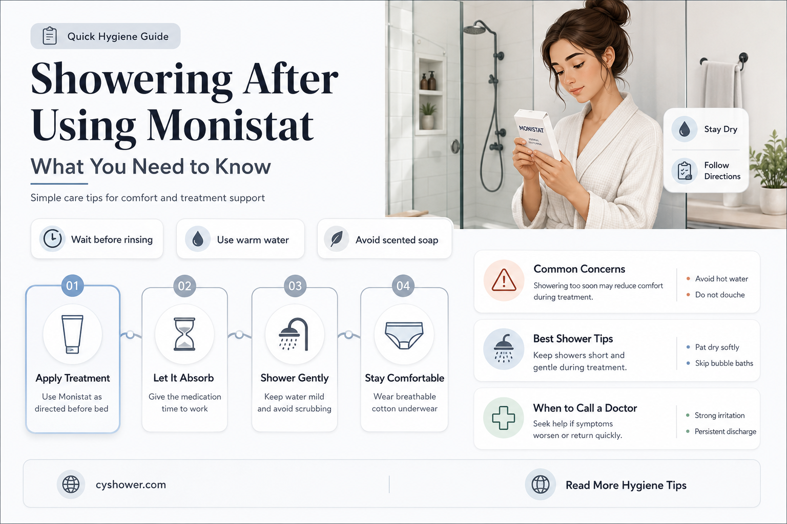can i shower after inserting monistat