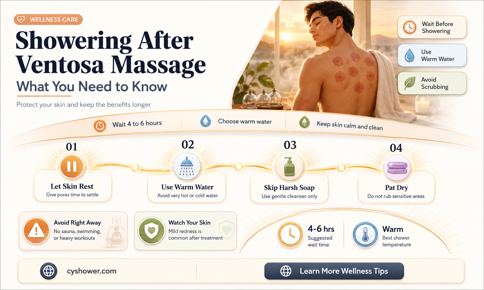 can i shower after ventosa massage