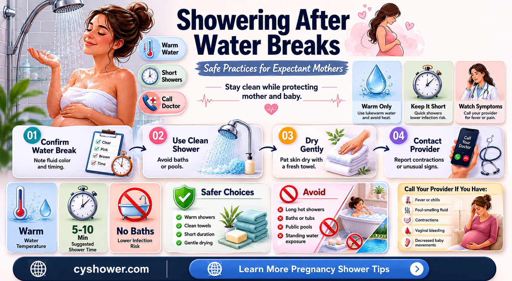 can i shower after water breaks
