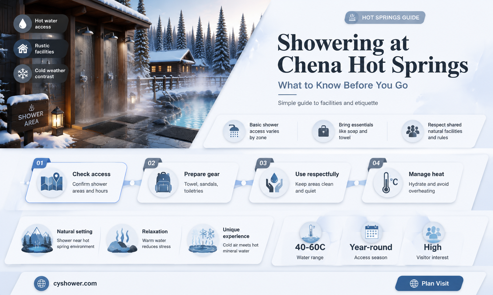 can i shower in the chena hot spring