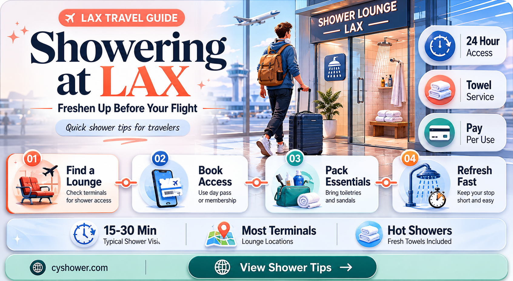 can i shower at lax