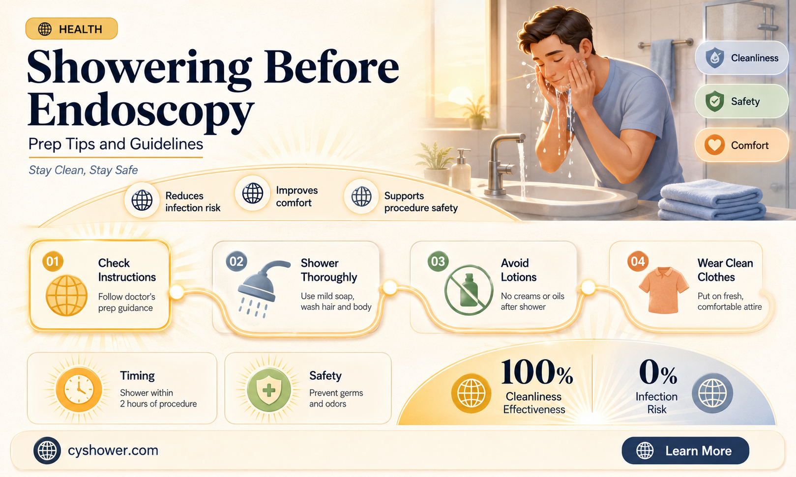 can i shower before an endoscopy