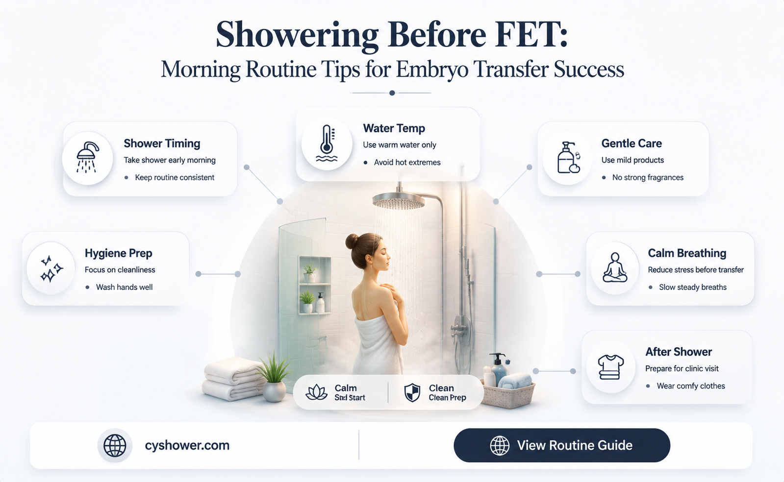 can i shower moring before fet transfer
