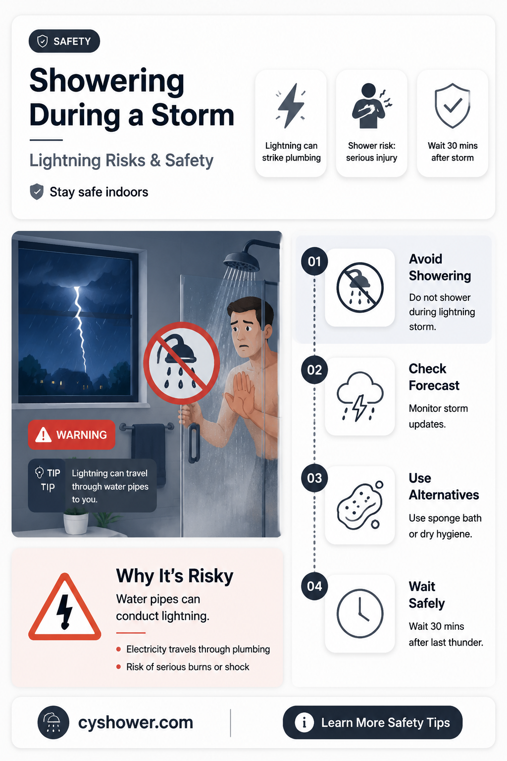 can i get struck by lightning in the shower
